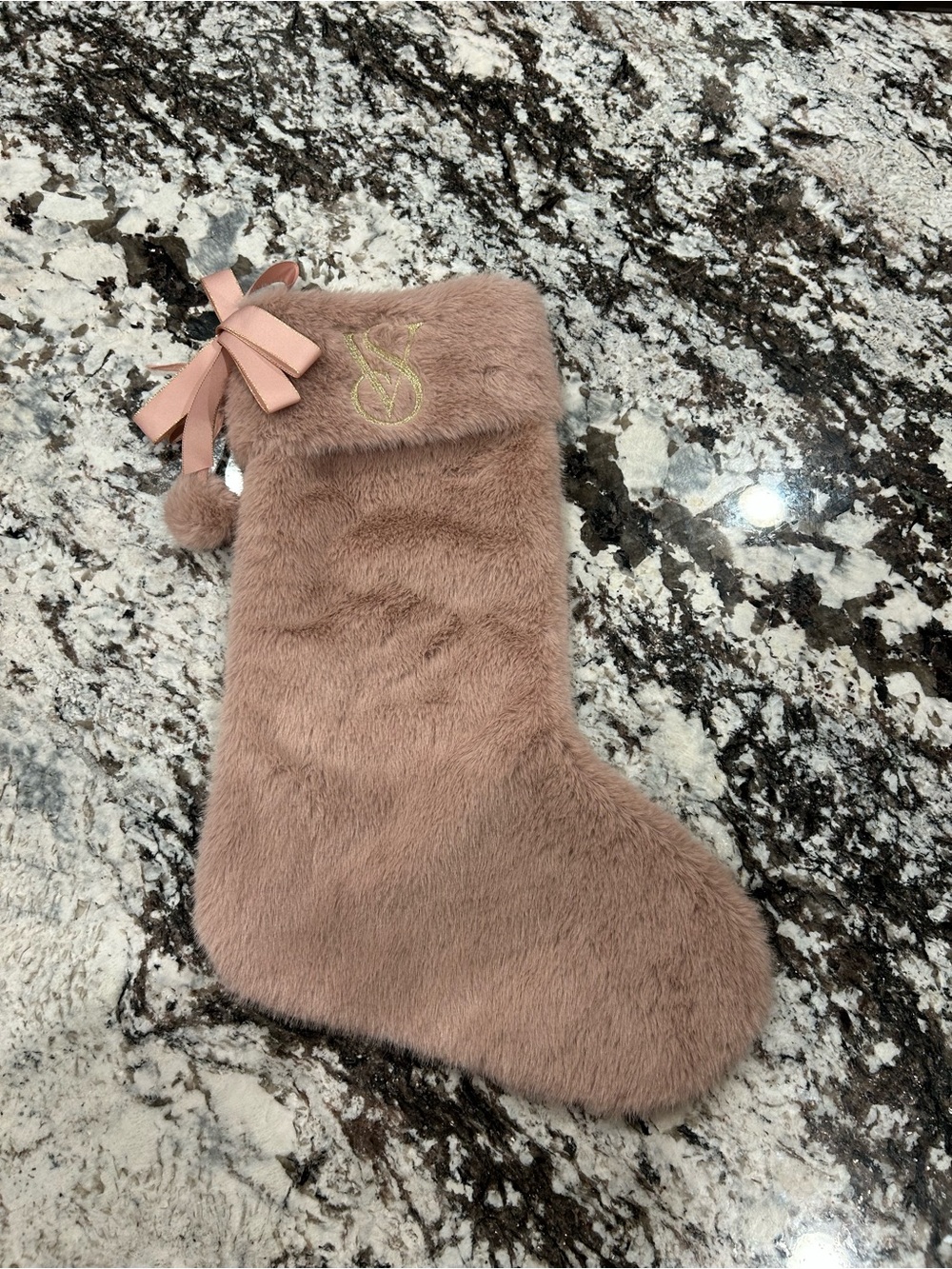 Victoria's Secret faux fur Christmas stocking